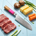 Damascus Steel Santoku Knife – Sharp 17.7cm Kitchen Blade Santoku Kitchen Knife Axl Santoku Knife