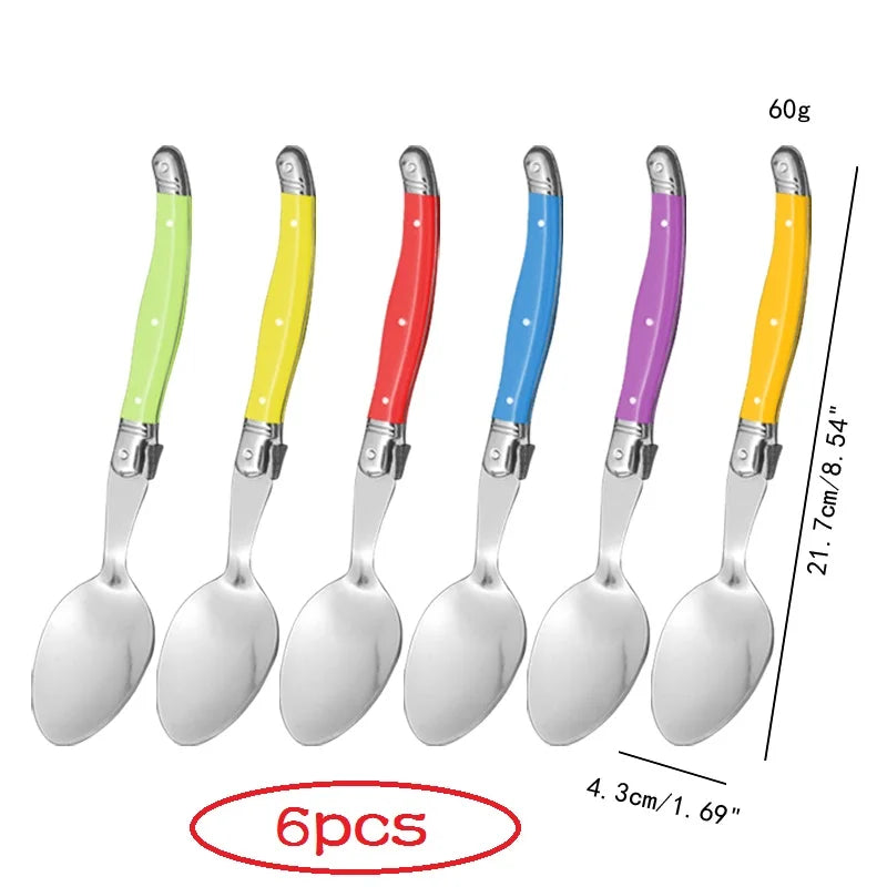 Laguiole Dinner Spoons Set of 6 – 8" Stainless Steel Tablespoons Dinner Spoon Set Axl