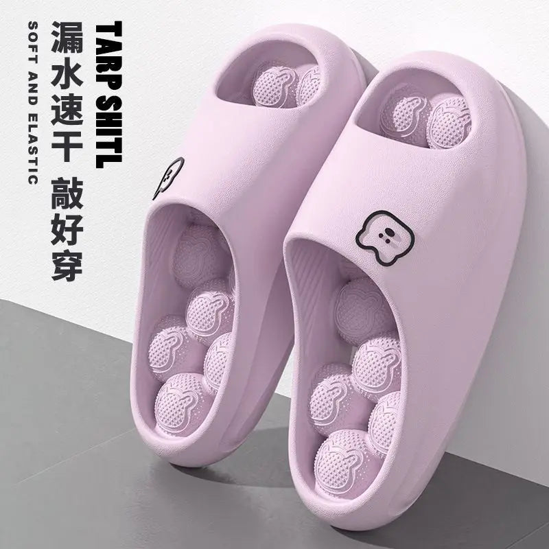 Women's Massage Platform Slides – Hollow Out Bathroom Slippers Massage Platform Slides Axl light purple 36-37