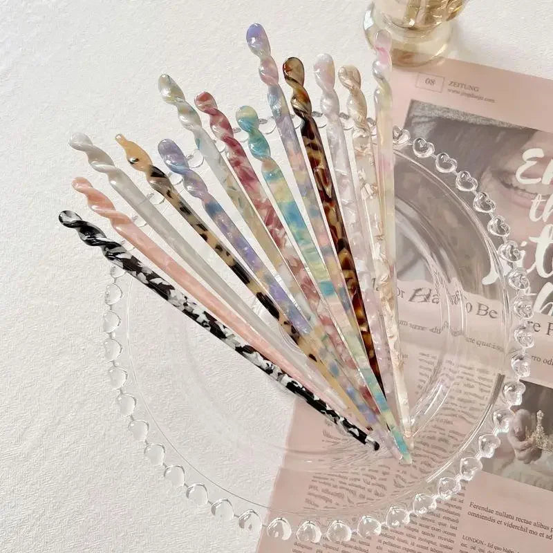 Chinese Acetate Hair Sticks – Vintage Chopstick Hairpin for Women Chopstick Hairpin Axl