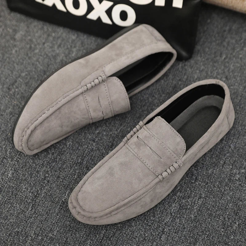 Men's Lightweight Canvas Slip-On Loafers – Breathable Flat Shoe Canvas Slip-On Loafers Axl