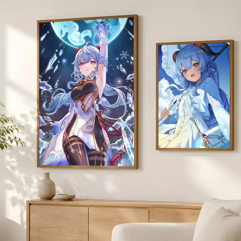 Genshin Impact Ganyu HD Wall Poster – Self-Stick Waterproof Wall Art Poster Axl
