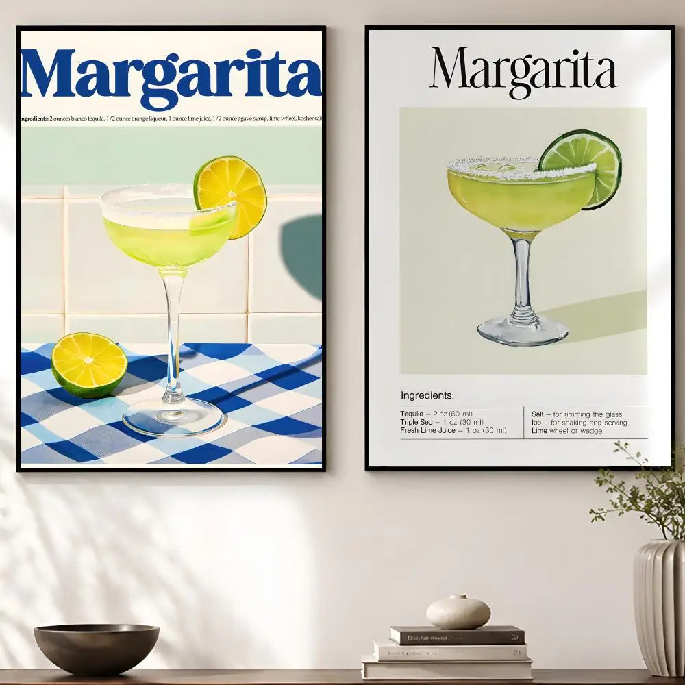 Cocktail Margarita Wall Poster – Self-Adhesive Waterproof Art Wall Art Poster Axl