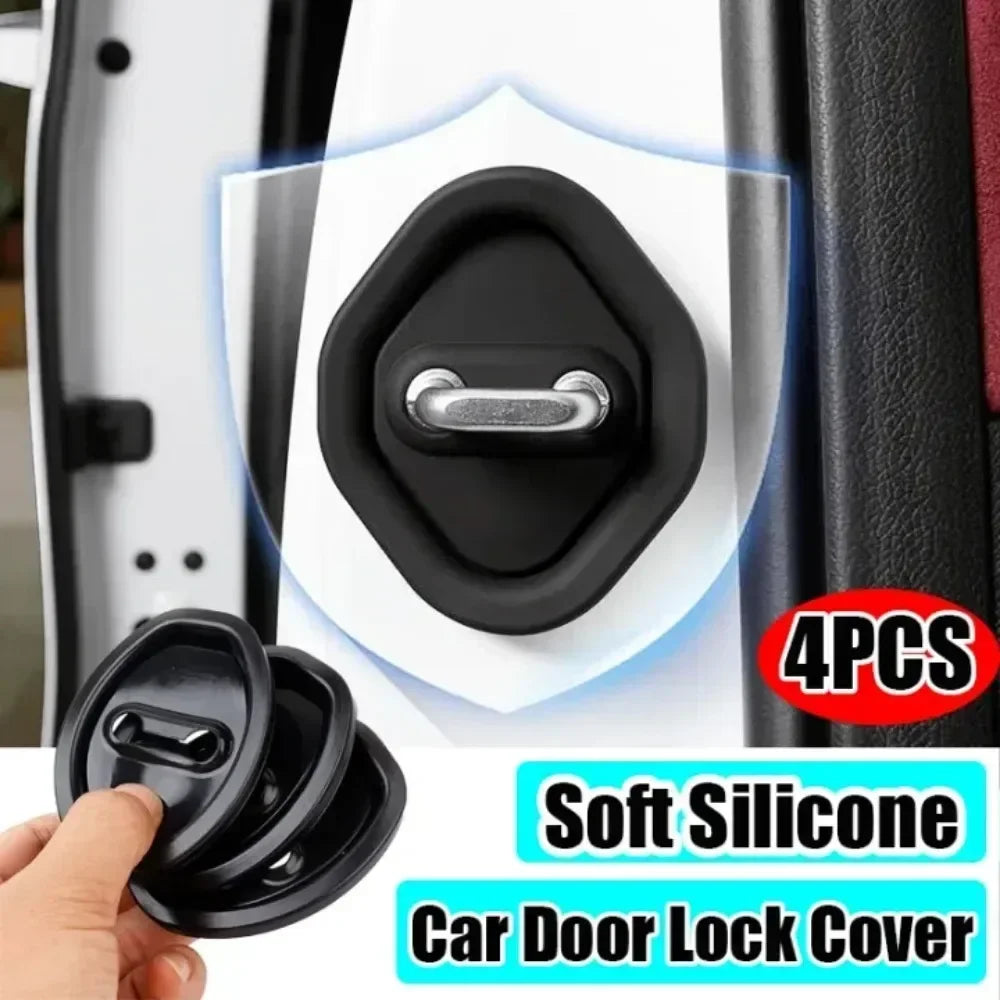 Silicone Car Door Lock Cushion Pads – Anti-Collision 4pc Set Car Door Protector Axl