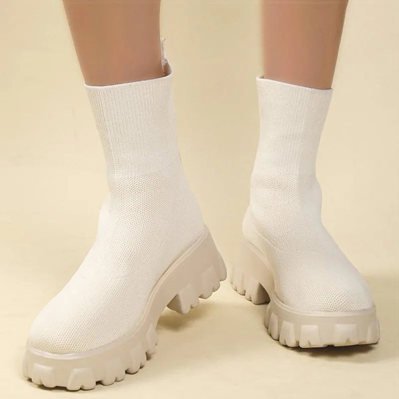 HAJINK Women's Platform Slip-On Sock Sneakers | Casual Shoes Platform Sneakers Axl