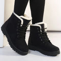Women's Fur-Lined Snow Ankle Boots – Low Heel Winter Boots Winter Ankle Boots Axl Black 35
