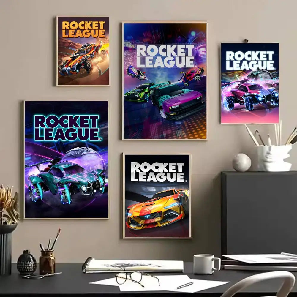 Rocket League Flower Canvas Wall Art – Unframed Poster Print Canvas Wall Art Axl