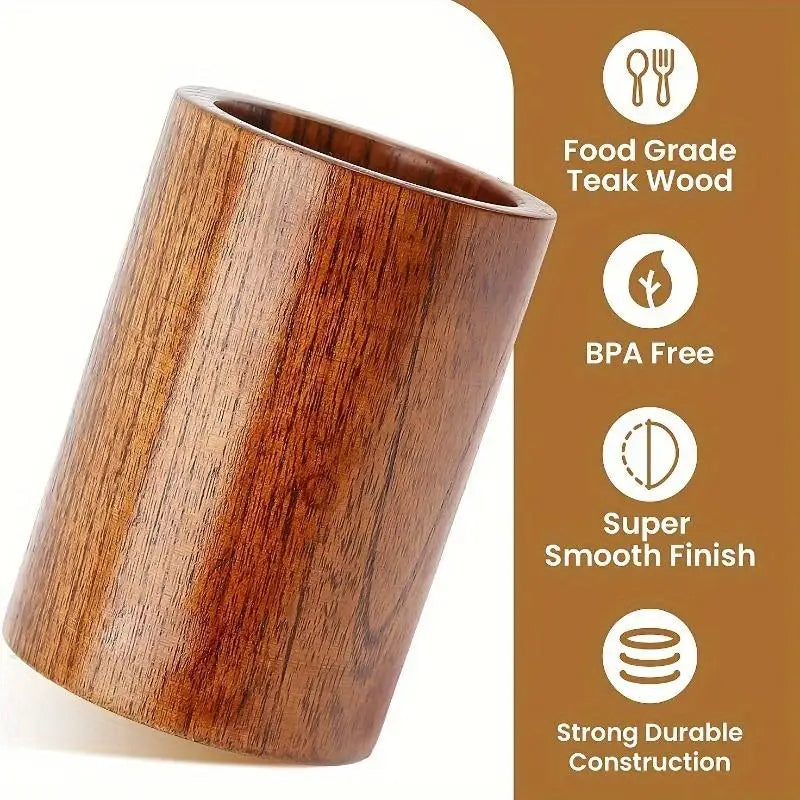 Wooden Chopstick Holder & Pen Storage Organizer – 13×9cm Utensil Holder Axl