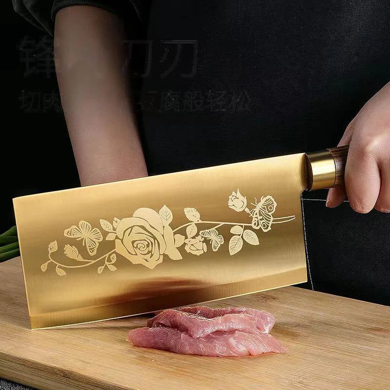 Gold Rose 4-Piece Stainless Steel Chef Knife Set Kitchen Knife Set Axl