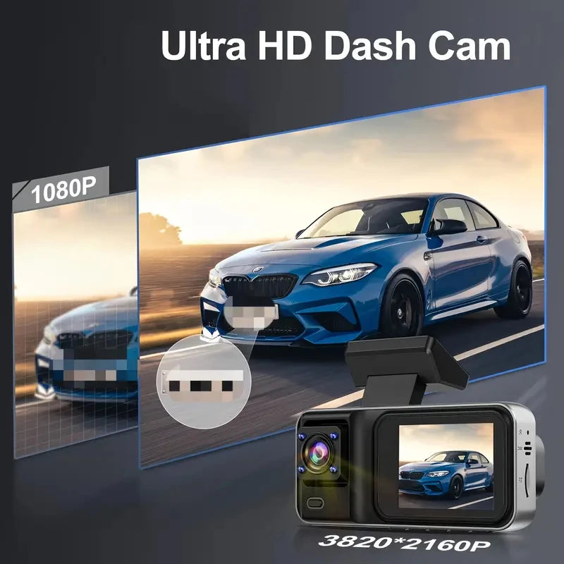 3-Channel Dash Cam 1080P – Front Interior Rear Car DVR 3-Channel Dash Cam Axl