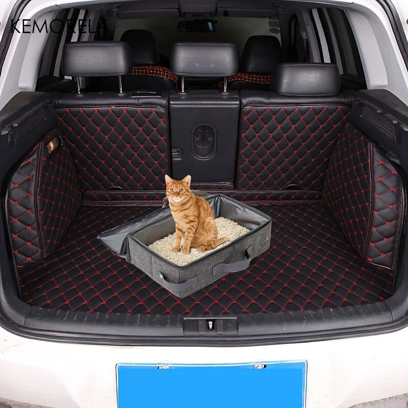 KEMORELA Foldable Cat Litter Box – Portable Travel Pet Potty Cat Litter Box Axl