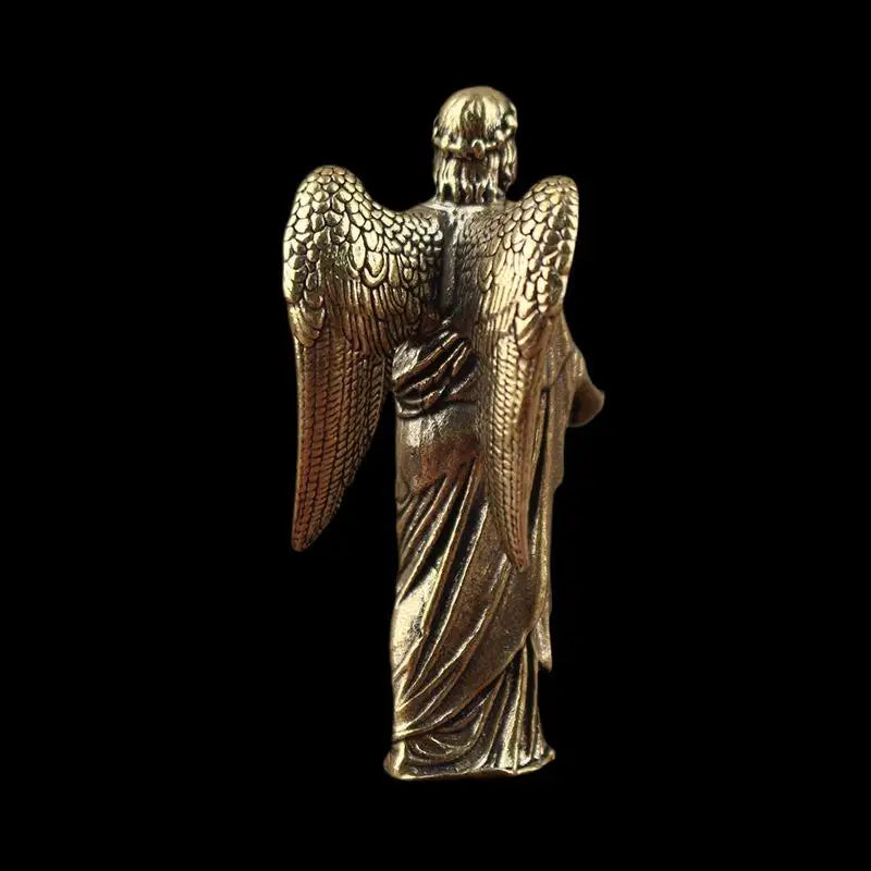 European Guardian Angel Figurine – Brass Wing Statue Home Decor Decorative Figurine Axl