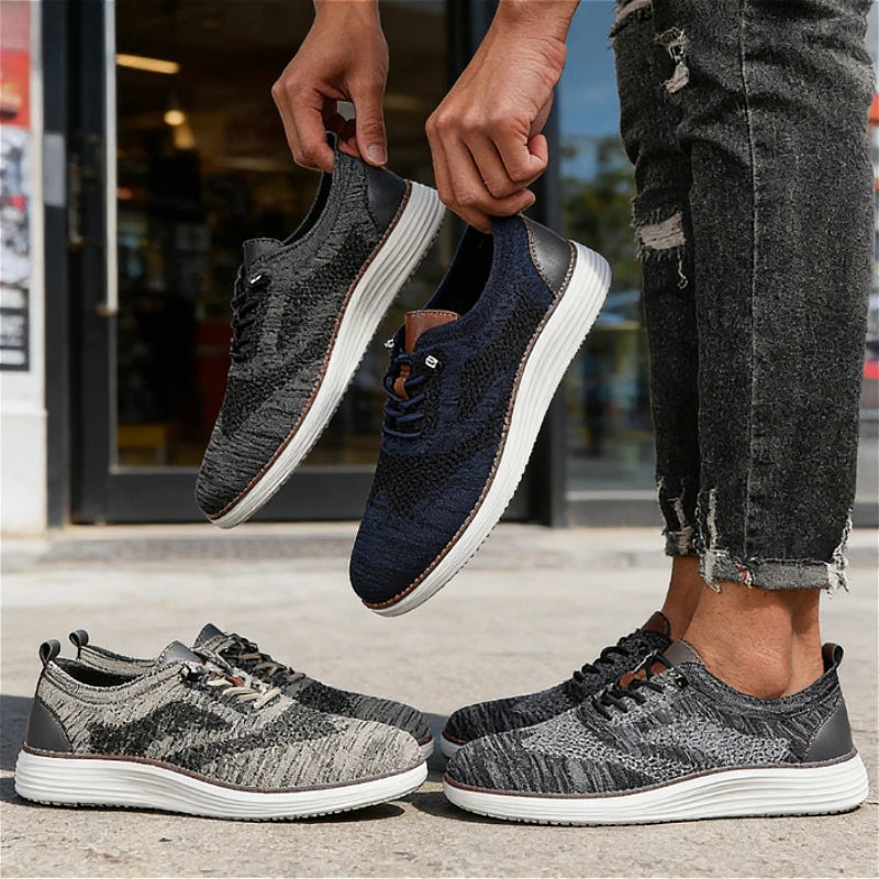 Men's Breathable Knit Mesh Sneakers – Lightweight Casual Shoes Men's Casual Sneakers Axl