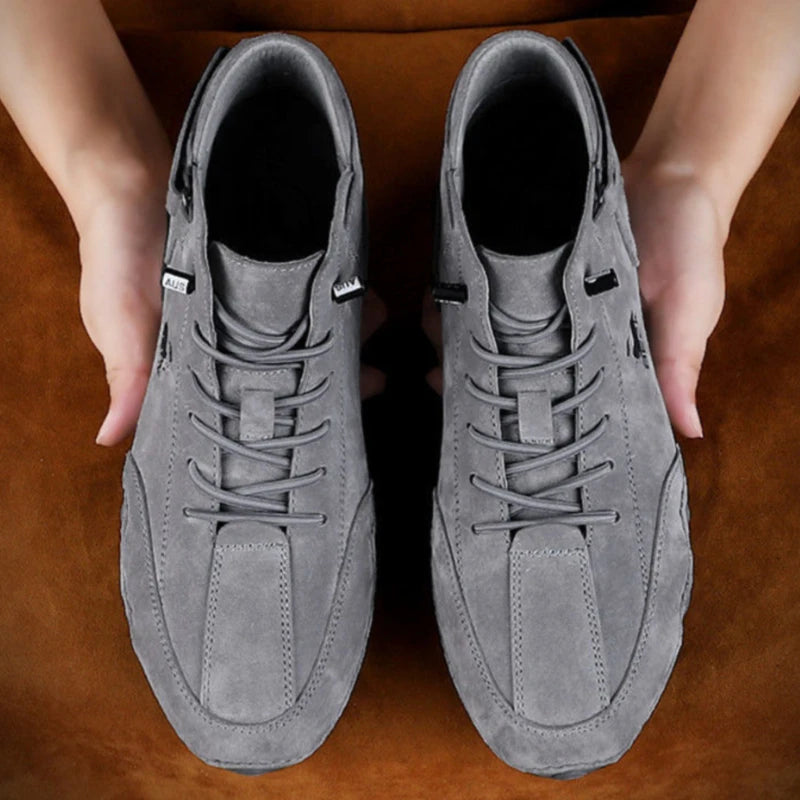 AZGB Men's Leather High Top Sneakers – Non-Slip Walking Shoes High Top Sneakers Axl