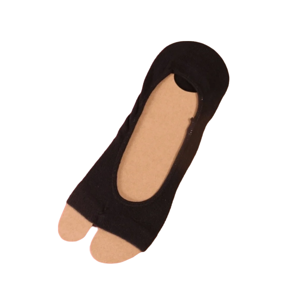 Anti-Slip Open Toe Socks – Breathable Low Cut No-Show Cotton No-Show Toe Socks Axl Black
