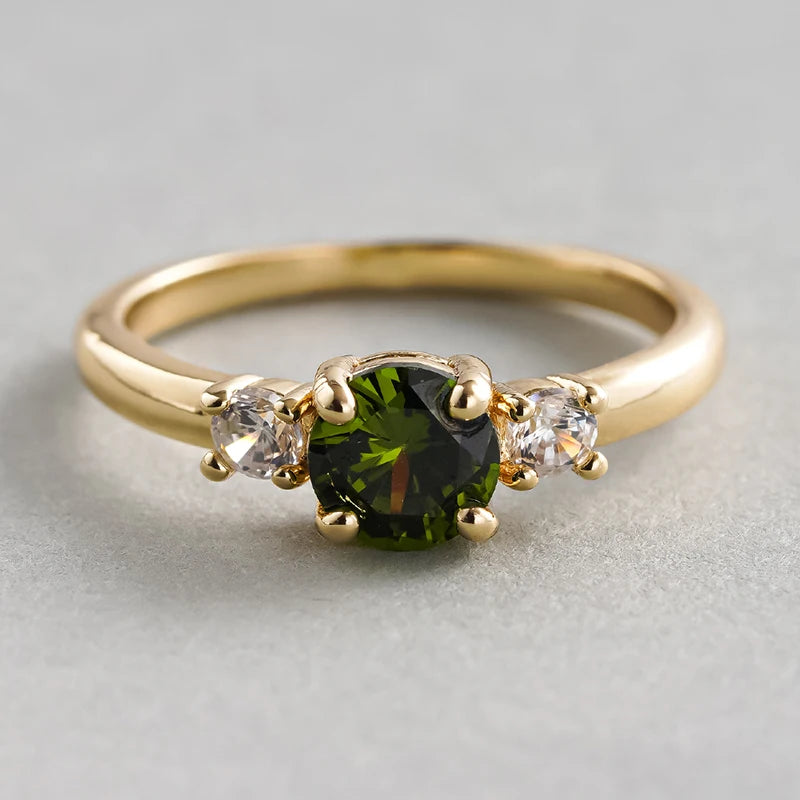 Huitan Green Cubic Zirconia Women's Ring – Wedding & Engagement Fashion Ring Axl