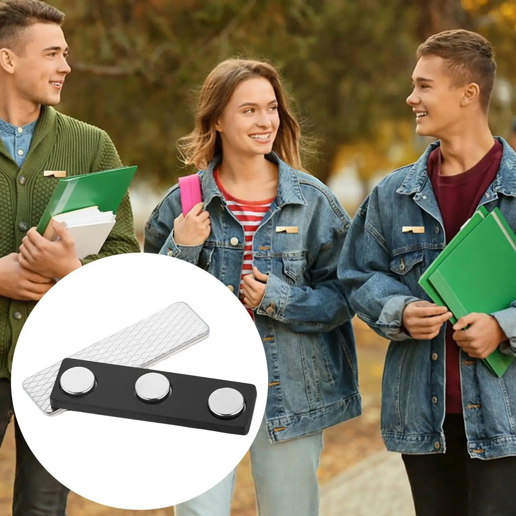 Magnetic Name Badge Tag – Triple Magnet, No-Pin, Reusable Magnetic Name Badge Axl