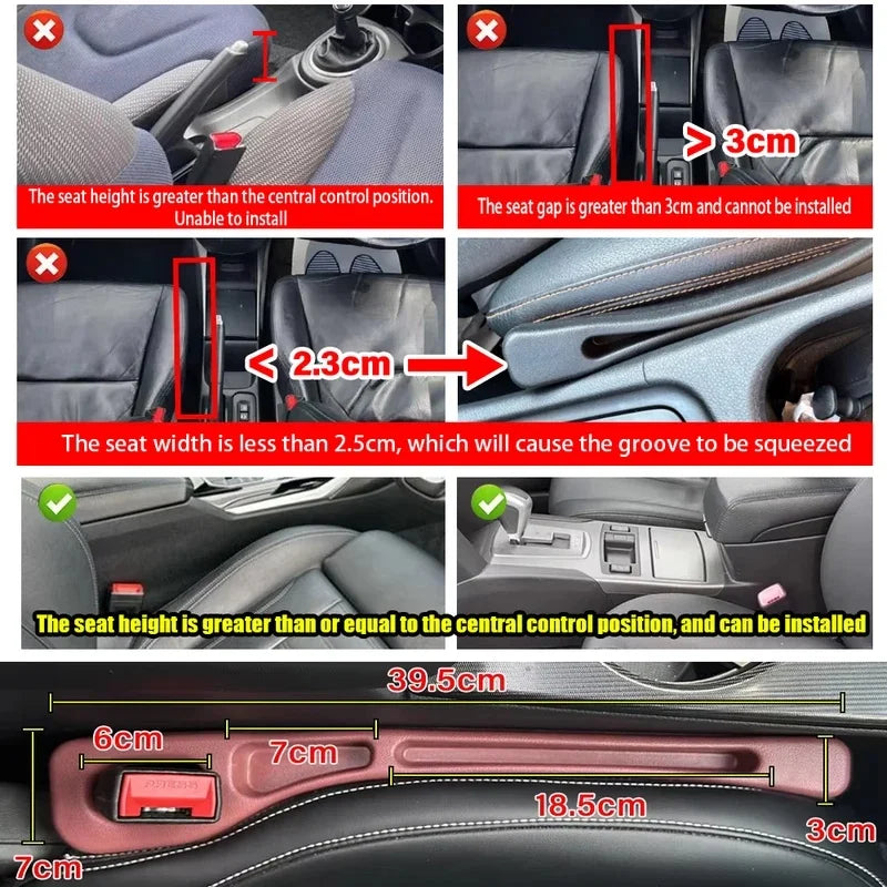 Car Seat Gap Filler – Leak-Proof Phone & Wallet Holder Car Seat Organizer Axl