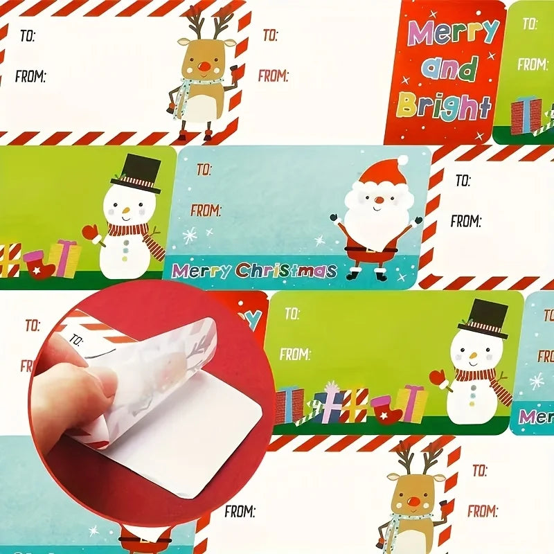 250 Pcs Christmas Sticker Tags – Festive Gift Sealing Labels Holiday Sticker Tags Axl