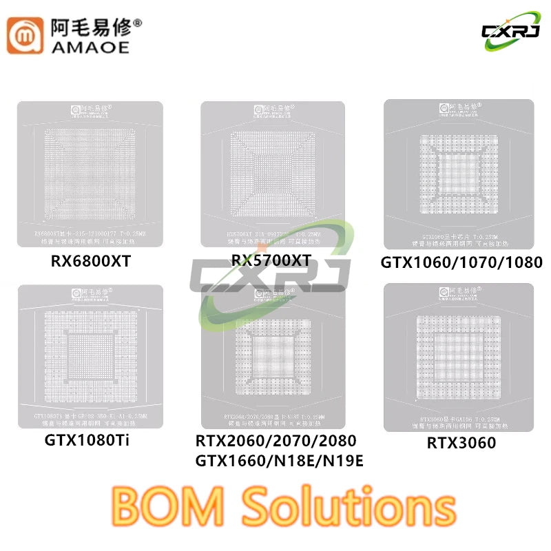 AMAOE GPU BGA Reballing Stencil – GTX 1080Ti, RX 6800XT & More BGA Reballing Stencil Axl