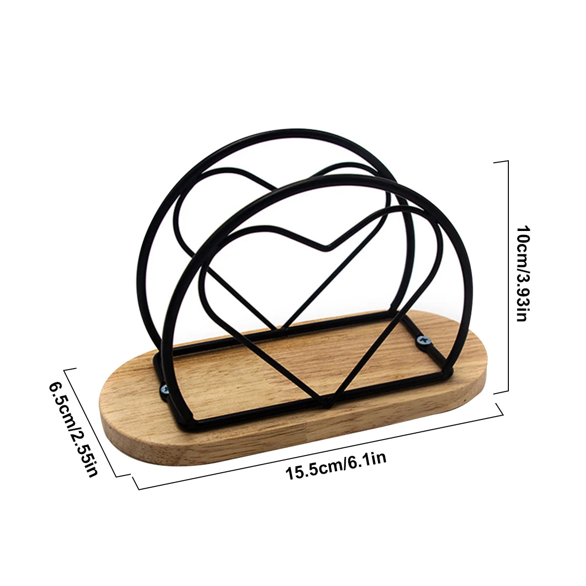 Modern Napkin Holder with Wooden Base | Gold, Black, White Napkin Holder Axl M
