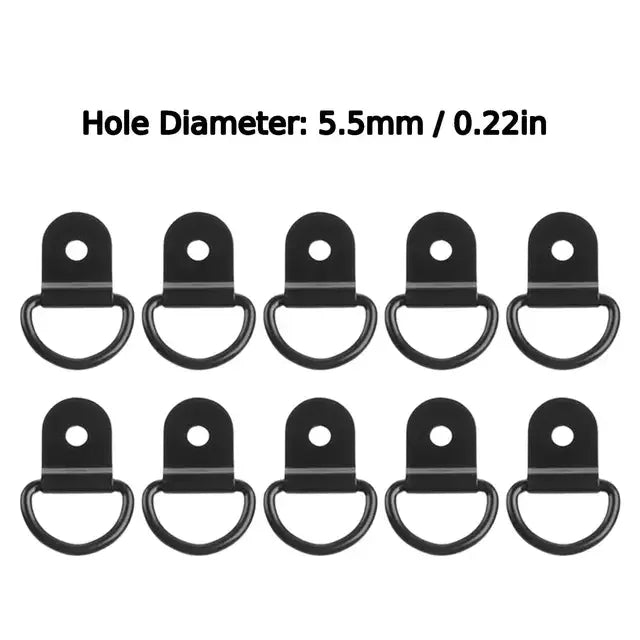 10-Pack D-Ring Tie Down Anchors – Iron Lashing Rings for Trucks Cargo Tie Down Rings Axl 10PCS 5.5mm