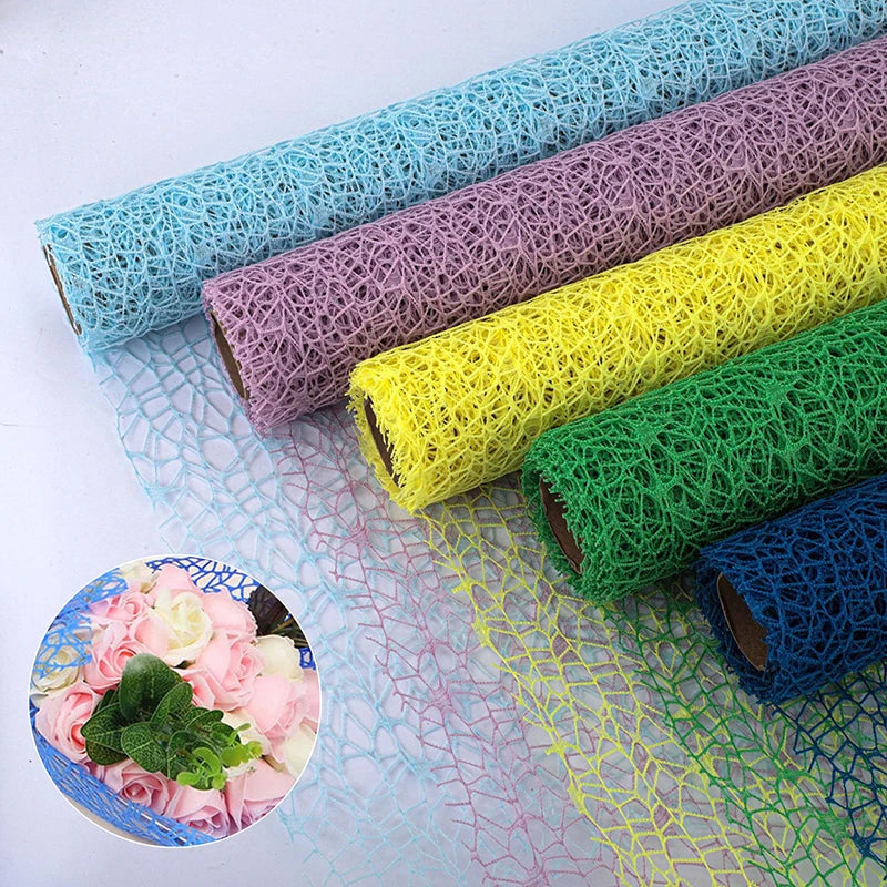 Floral Mesh Wrapping Paper Roll – Hollow Net Bouquet Wrap Bouquet Wrapping Paper Axl