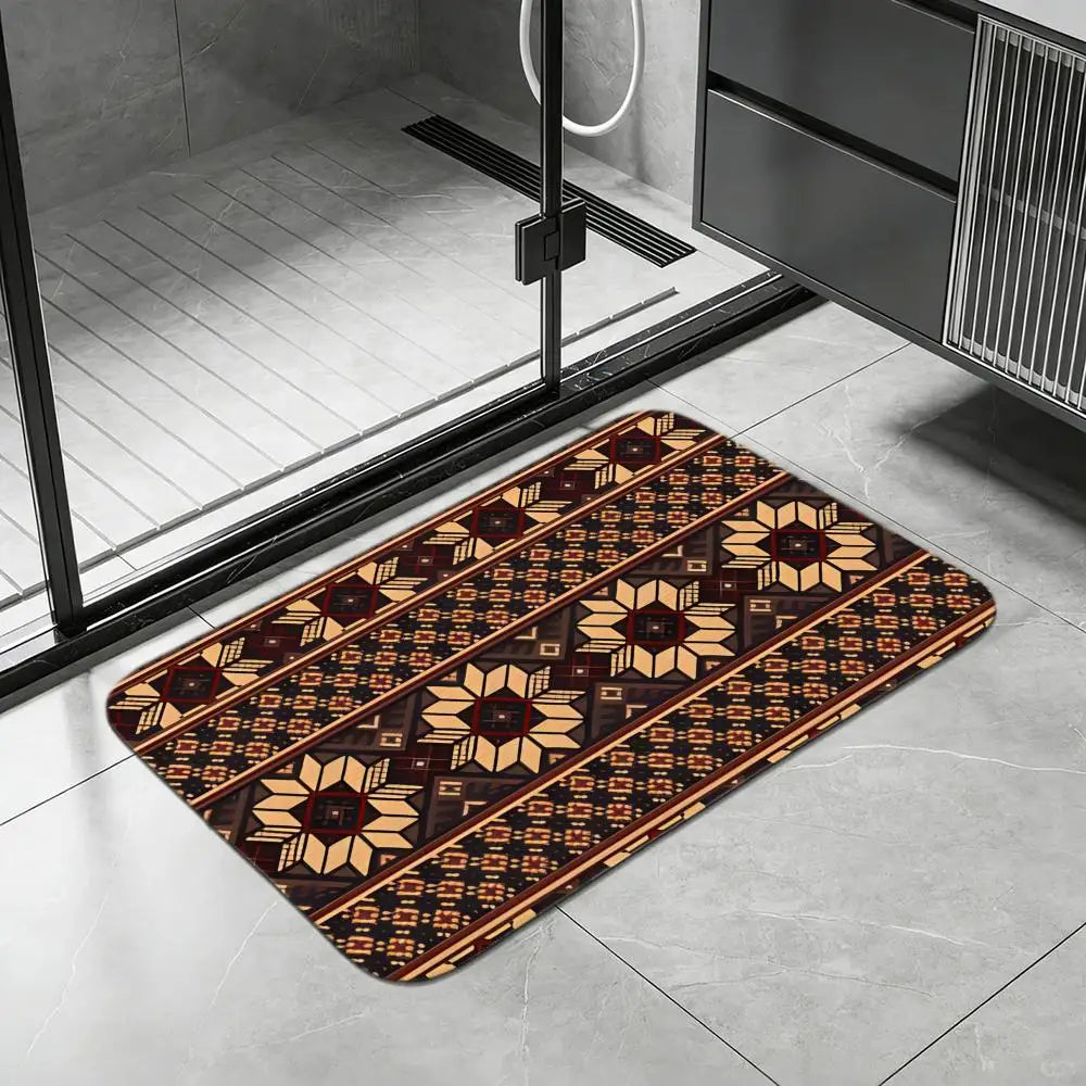 Finnish Geometric Diatomite Bath Mat – Quick Dry & Non-Slip Diatomite Bath Mat Axl White1 40x60cm