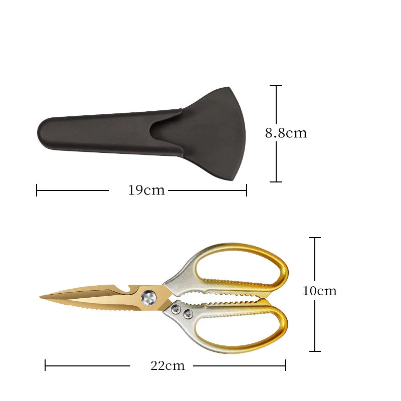 PLYS Gradient Gold Kitchen Scissors – Heavy-Duty Poultry Shears Kitchen Scissors Axl 2pcs M