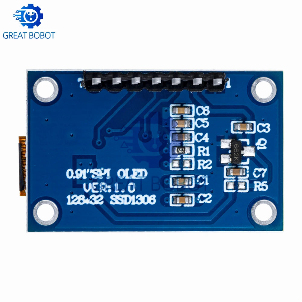 SSD1306 0.91" 128x32 SPI OLED Module for Arduino – White/Blue OLED Display Module Axl