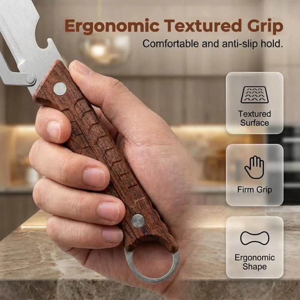 3-in-1 Vegetable Peeler – Stainless Steel with Wooden Handle Vegetable Peeler Axl