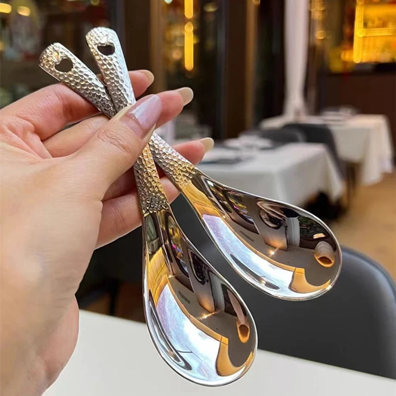 Stainless Steel Soup Spoon – Deep Bowl Mirror Polish Flatware Flatware Spoon Axl