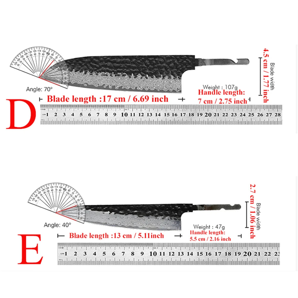Hand Forged Damascus Timascus Chef Knife Blank Blade – DIY Knife Blank Blade Axl