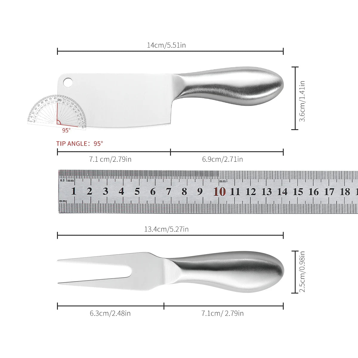 Stainless Steel Cheese Butter Knife Set – Cake & Bread Slicer Kitchen Knife Set Axl