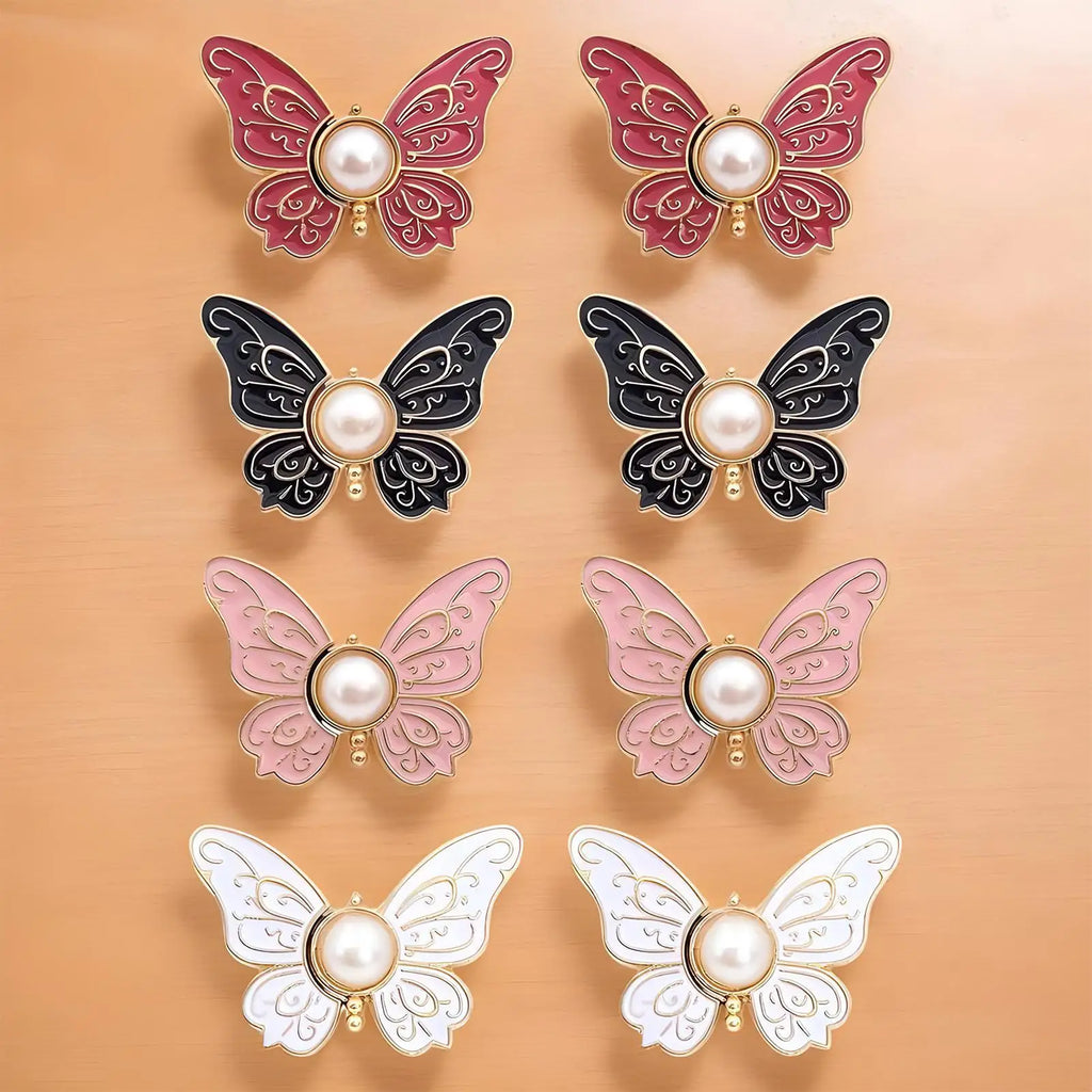 Butterfly Waist Tightener Clips – No-Sew Adjustable Button 8pc Clothing Adjuster Clips Axl