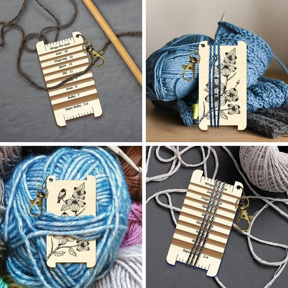 Wooden Knitting Needle Gauge & WPI Ruler – Dogwood Tree Knitting Needle Gauge Axl