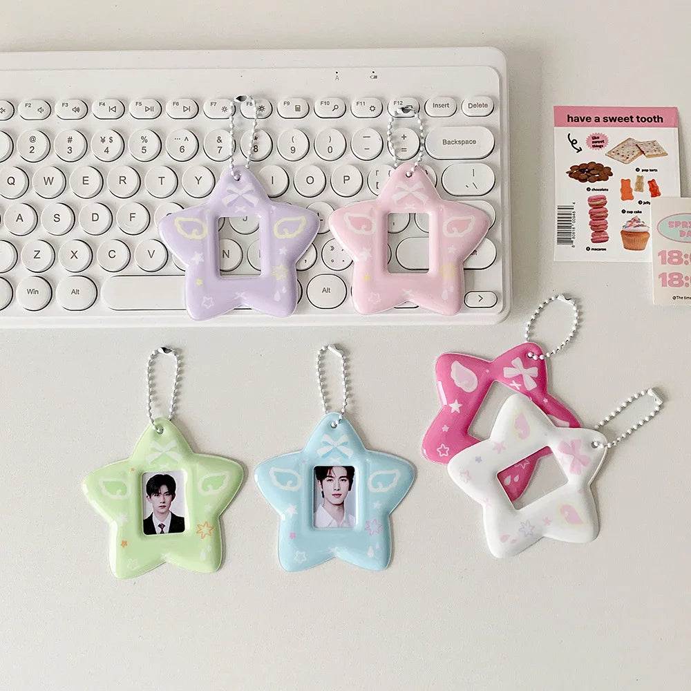 Mini Photocard Holder Keychain – Korean Ins Style PVC Card Frame Photocard Holder Keychain Axl