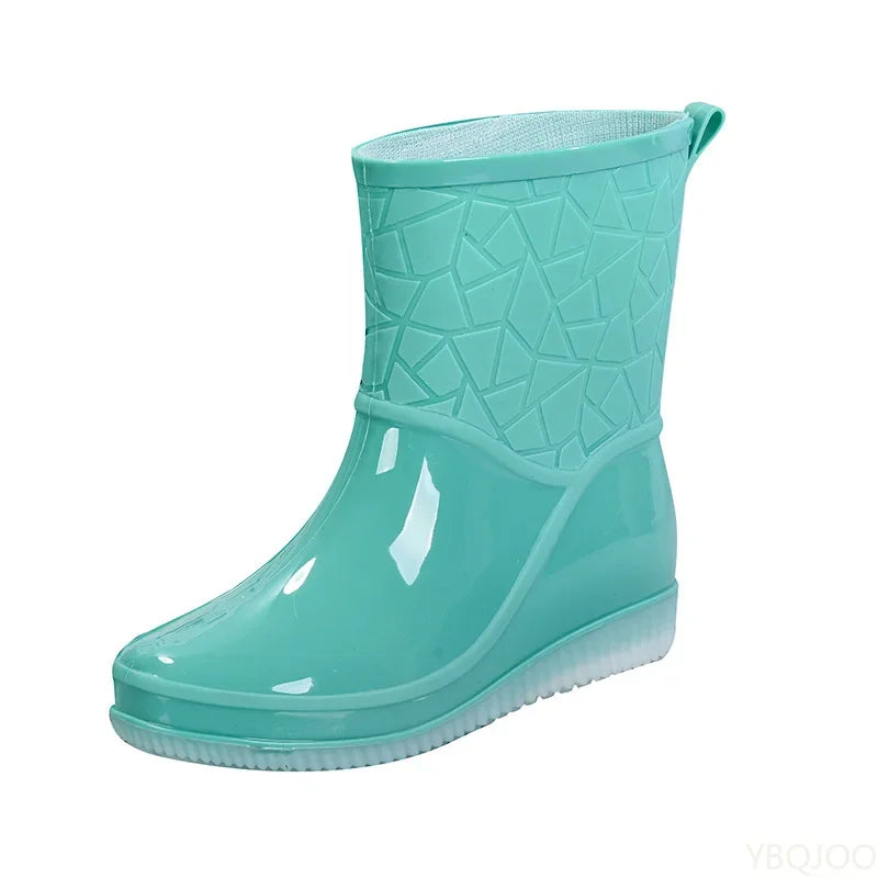 Women's Waterproof Jelly Rain Boots | Anti-Slip Mid-Calf Women's Rain Boots Axl