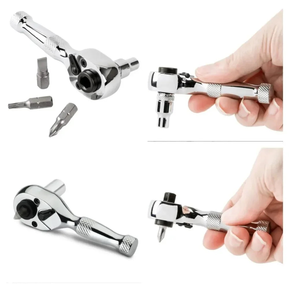 72-Tooth Double Head Ratchet Wrench – 1/4" CrV Steel Tool Ratchet Wrench Axl