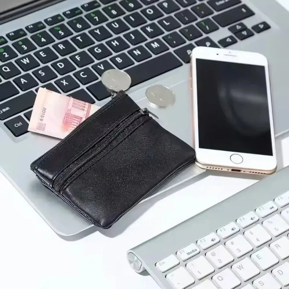 Unisex PU Leather Coin Purse & Key Holder – Zipper Mini Wallet Coin Purse Wallet Axl