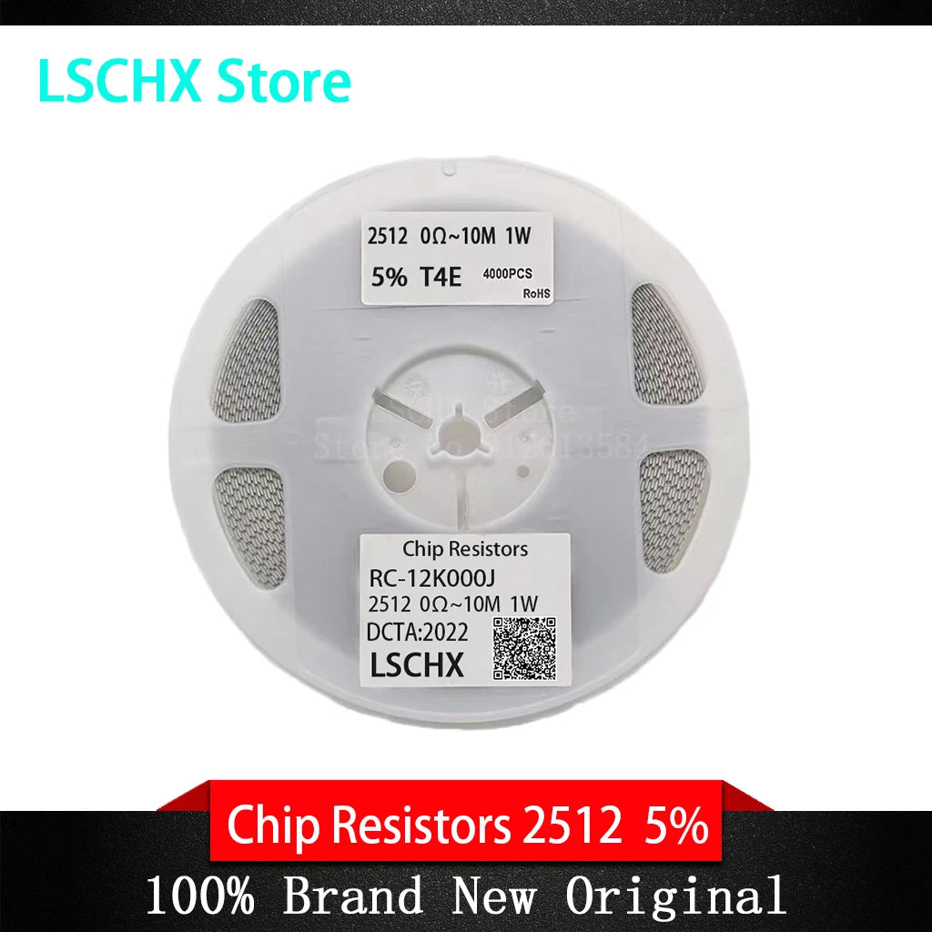 4000pcs 2512 SMD Chip Resistors 1W 5% – 0R to 10M Ohm Reel SMD Chip Resistors Axl