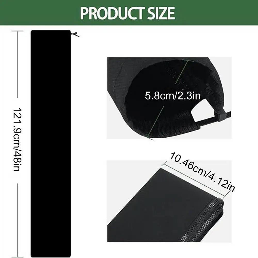 48-Inch Zippered Outboard Rigging Sleeve | Trolling Motor Wire Wrap Marine Cable Sleeve Axl Black