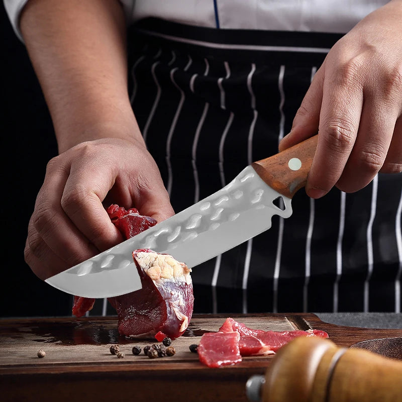 InLeung Handmade Stainless Steel Boning Knife – Chef Butcher Blade Boning Knife Axl