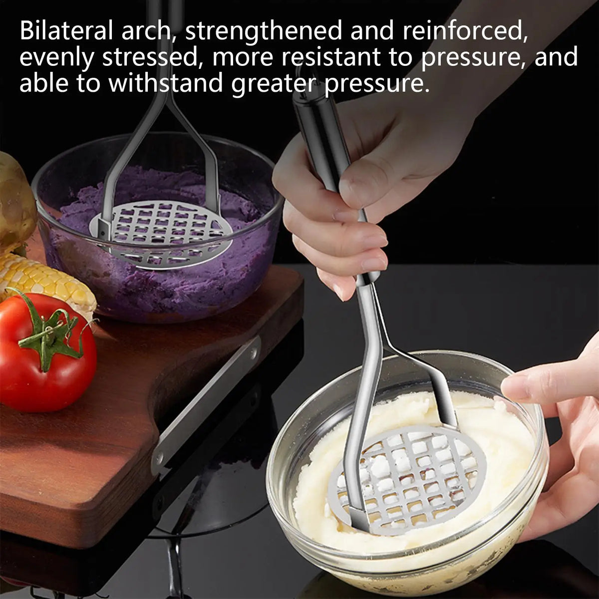 Stainless Steel Potato Masher – Mashing & Pureeing Kitchen Tool Potato Masher Axl