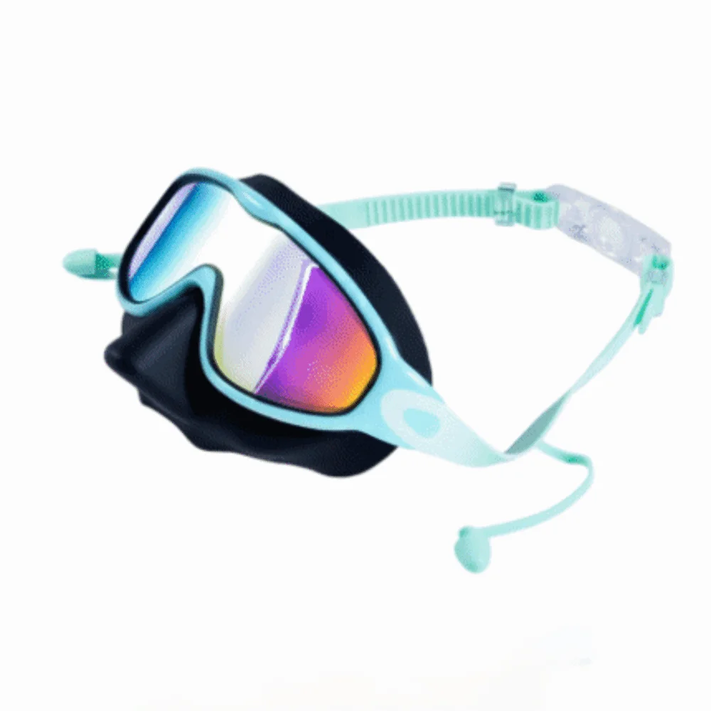 Women's Wide View Swim Goggles – UV &amp; Anti-Fog Large Frame Swim Goggles Axl green black