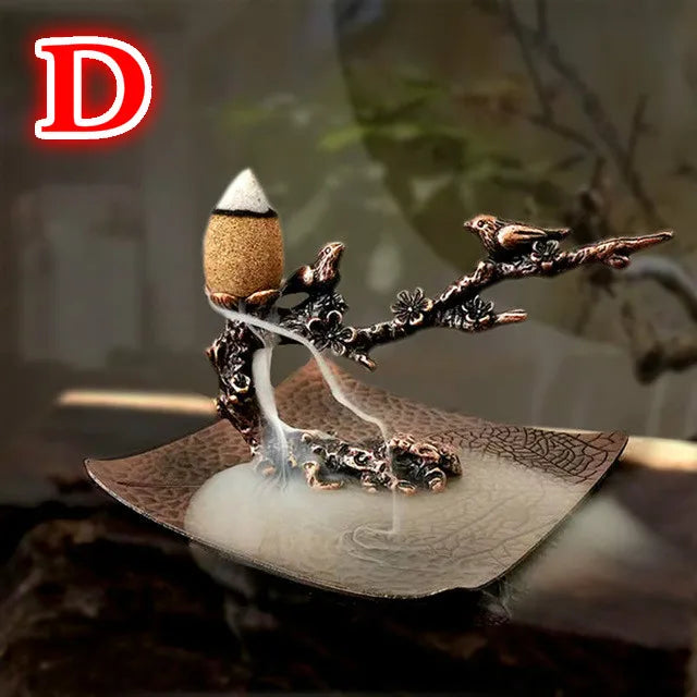 Lotus Backflow Incense Burner – Plum Branch Cone Holder Incense Burner Axl D