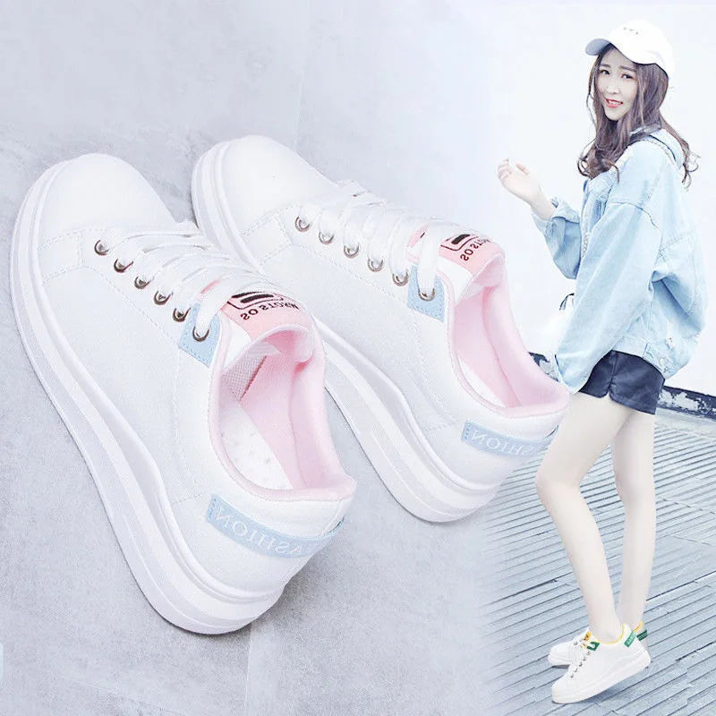 YBQJOO Women's Low-Cut Casual Non-Slip White Sneakers Women's Casual Sneakers Axl