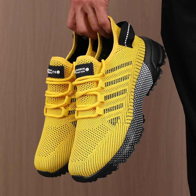 ZULIWAGN Men's Mesh Running Shoes – Breathable Sneakers Men's Running Shoes Axl YELLOW 37