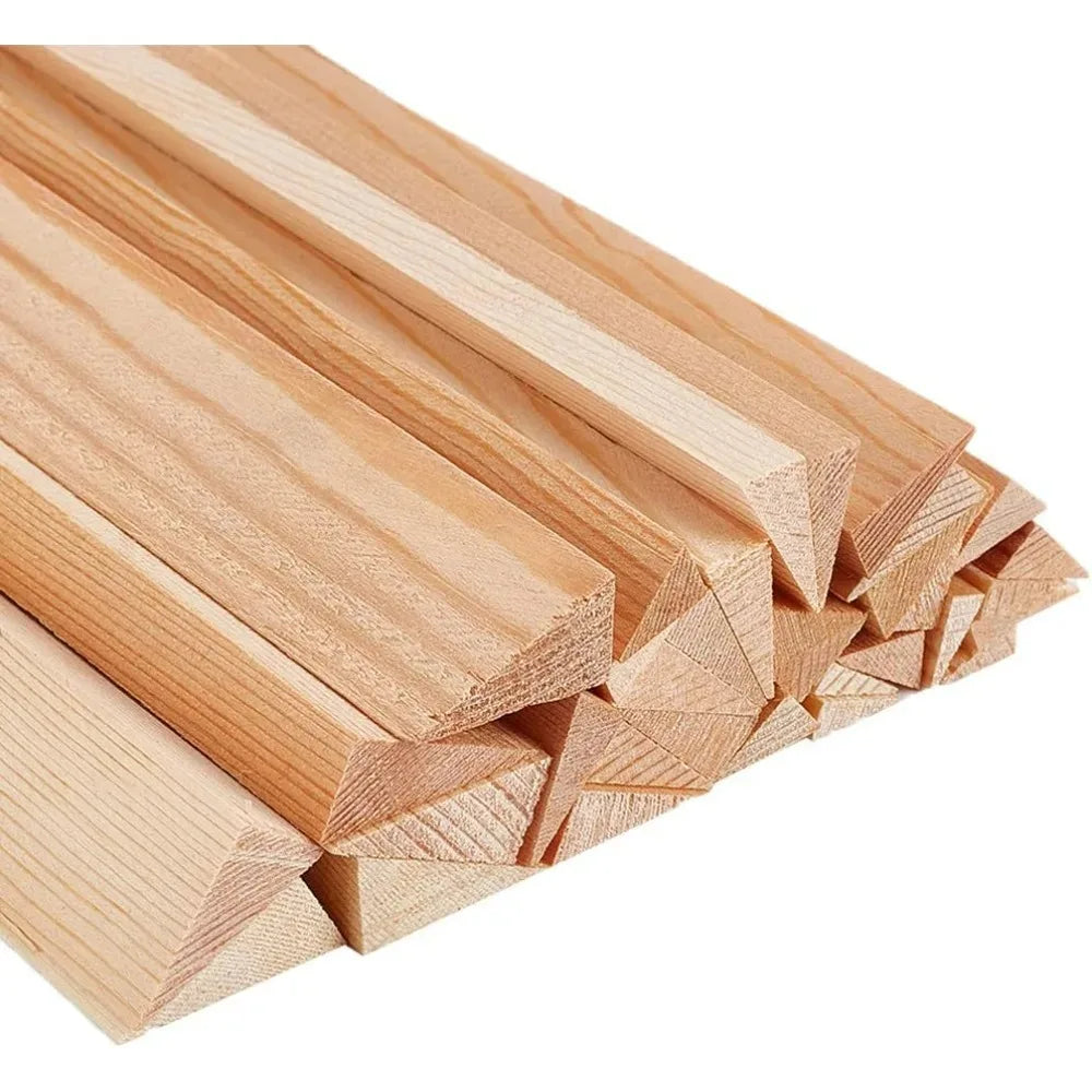 34 Pcs Unfinished Triangle Wood Dowel Rods – 5 Sizes, 7.9 In Wood Craft Dowels Axl