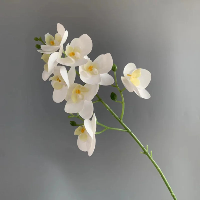10-Pack Artificial Mini Orchid Stems – 8-Head Latex Phalaenopsis Artificial Flower Stems Axl